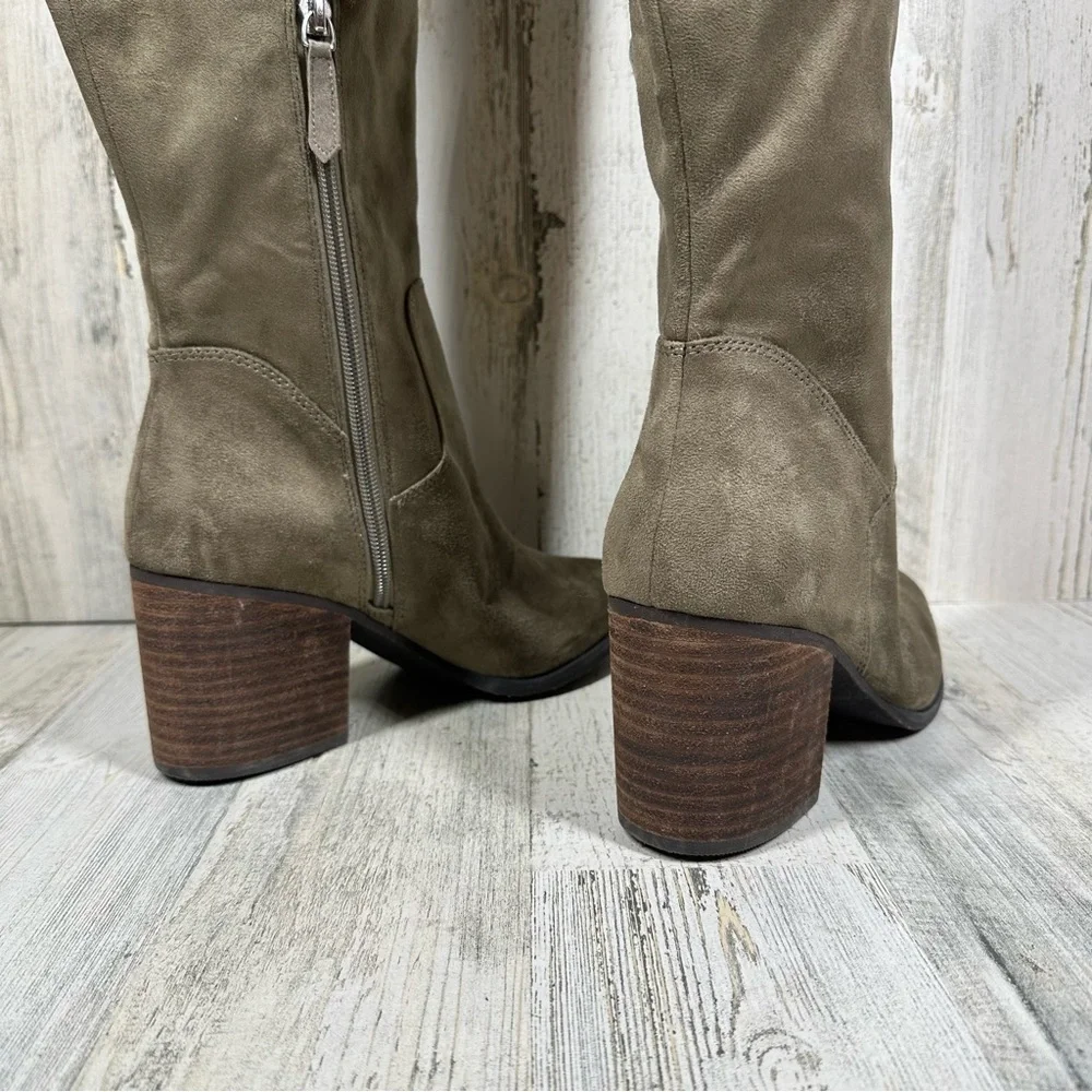New BP. Luke Black‎ Side Zip Block Heel Over The Knee Boots #989